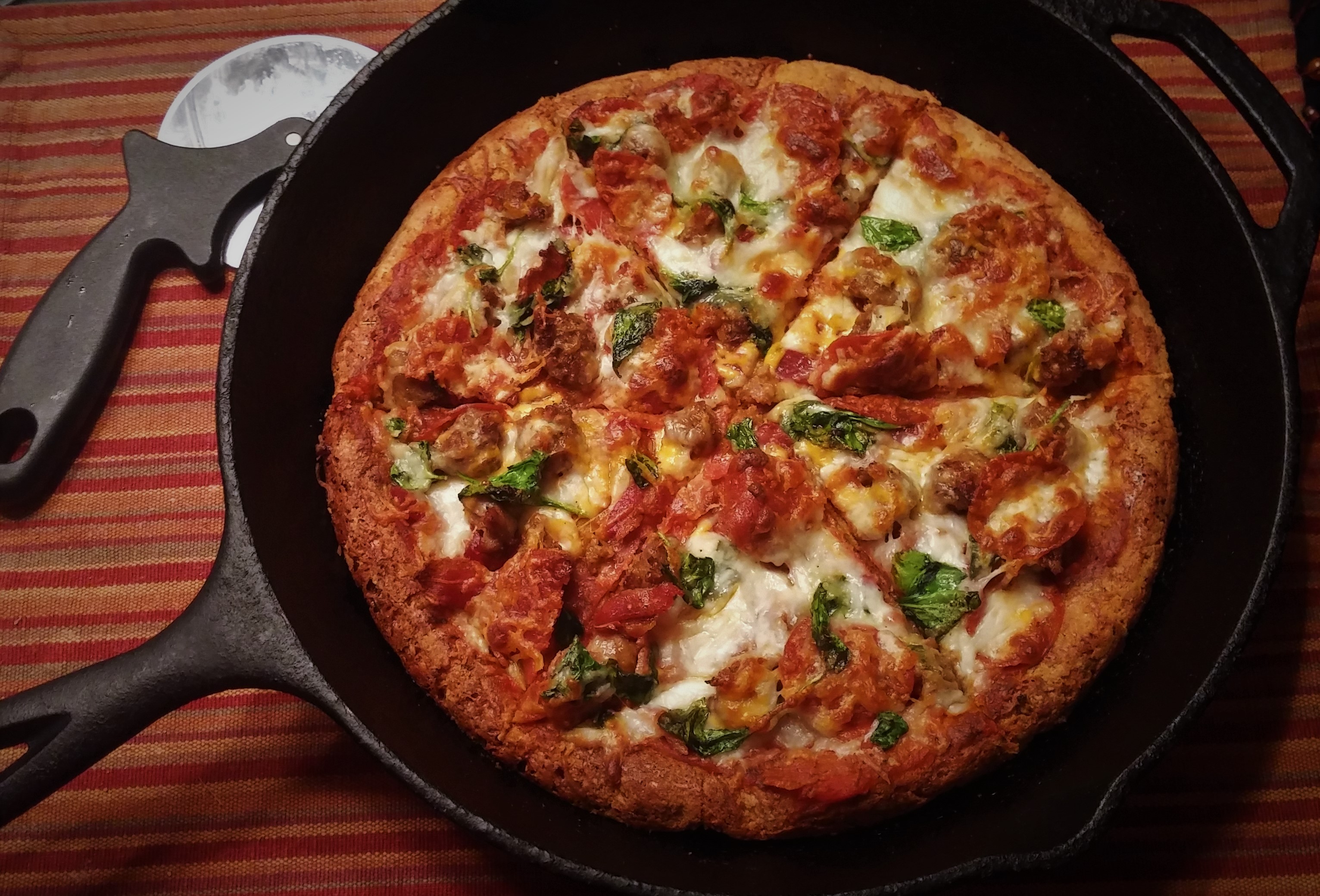 Keto-Friendly Cast Iron Pizza Crust 