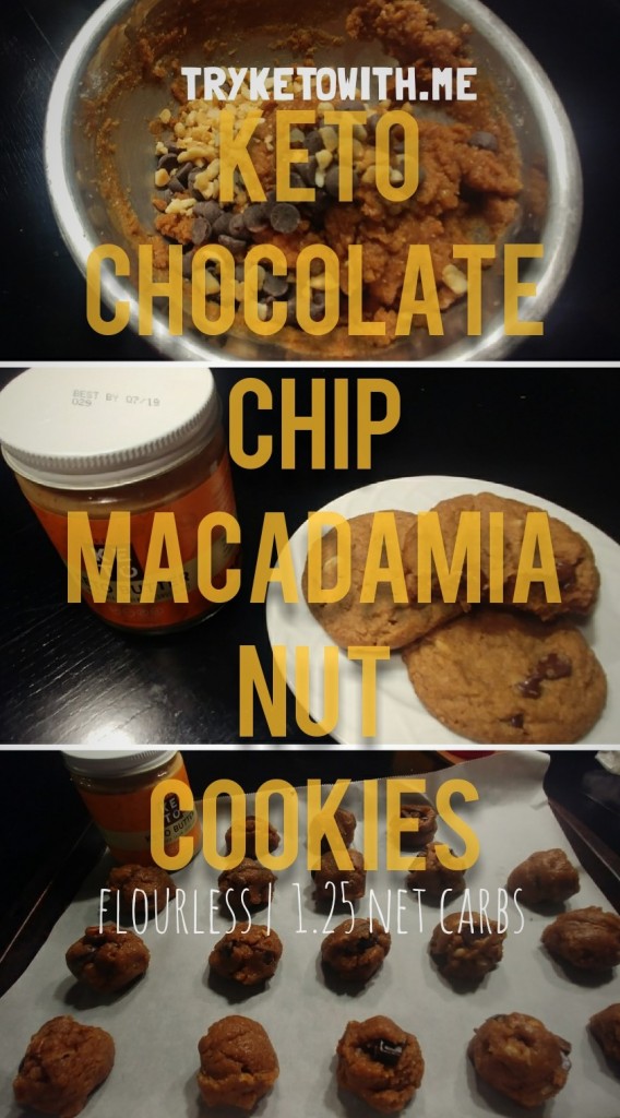 Flourless Keto Chocolate Chip Macadamia Nut Cookies