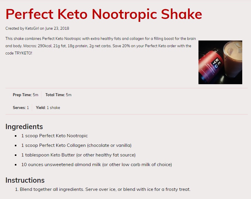 Nootropic Shake Recipe