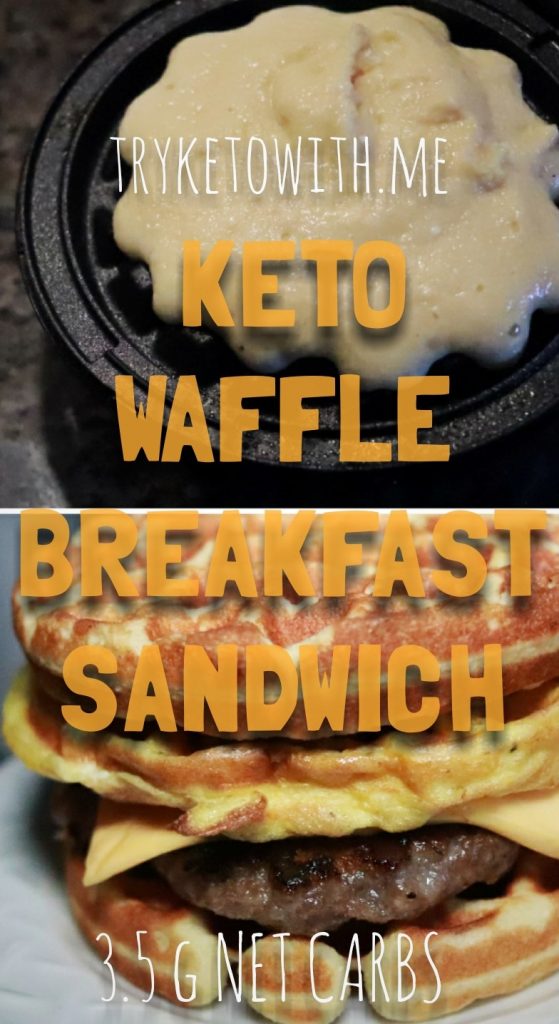 Keto Chaffle Breakfast Sandwich with Bacon and Egg - Green and Keto