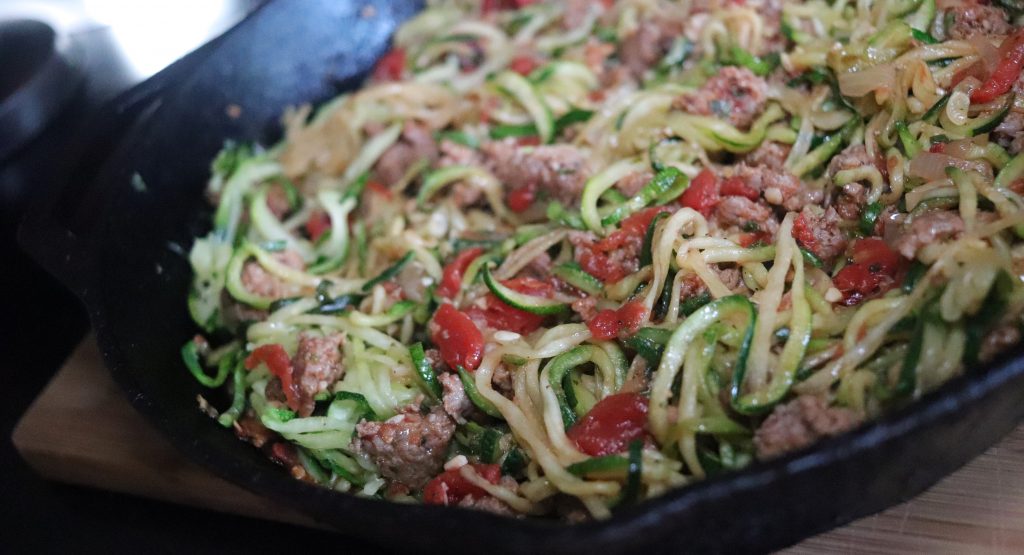 Keto Zoodle Bake Prep